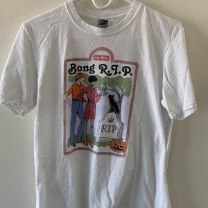 My First Bong RIP Short Sleeve Mens Tee Size Medium (White)